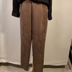 Faux suede pull-on pants M